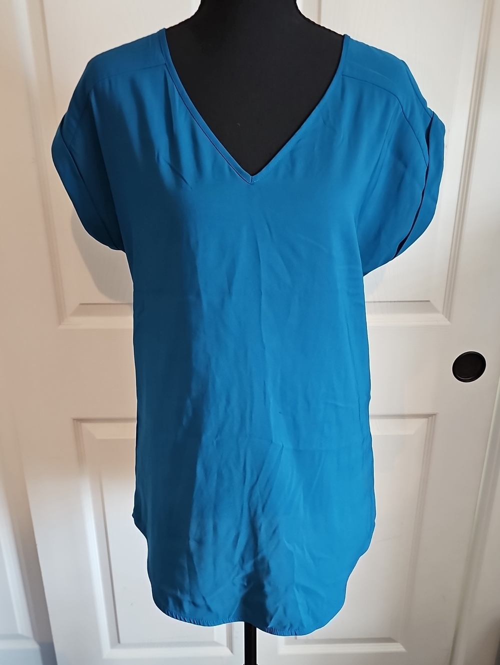 Express V-Neck Short Sleeve Tunic - Teal